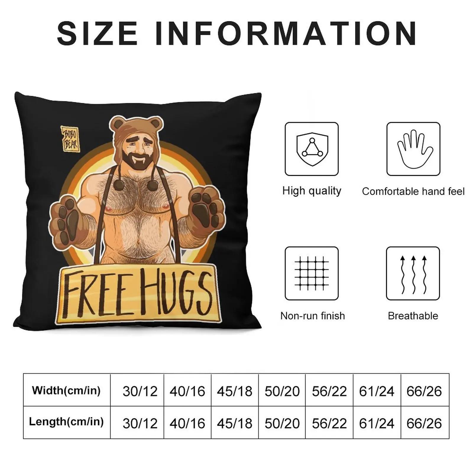 ADAM LIKES HUGS - BEAR PRIDE Throw Pillow Cushion Child pillow pillowcase Decorative pillowcase pillow