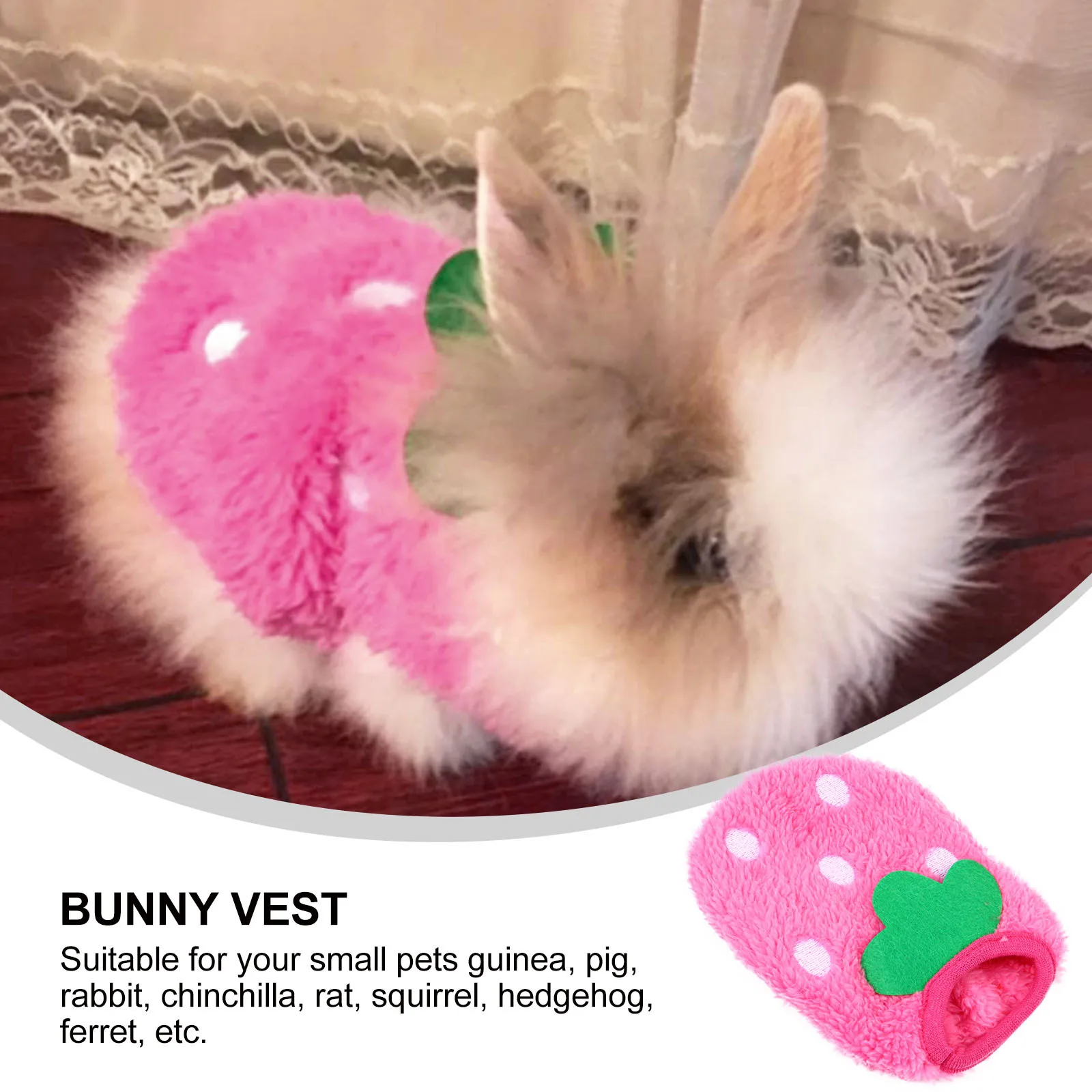 

Adorable Small Pet Clothes Made of High Quality Coral Fleece Easy for Bunny Guinea Pig Dog Rabbit Wear