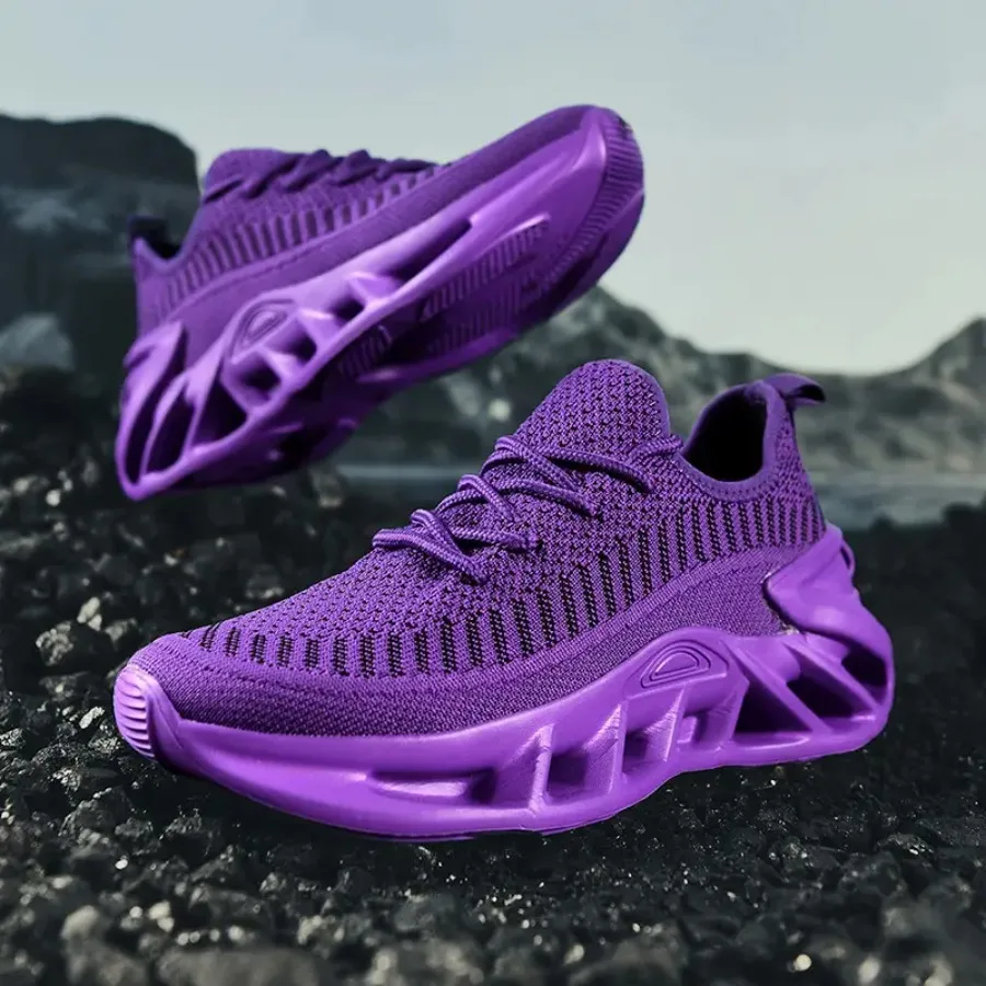 

Men's Breathable and Cushioned Sole Sneakers - Lightweight Low-Top Sneakers Suitable for Running Training Gym Outdoor - Slip-Re
