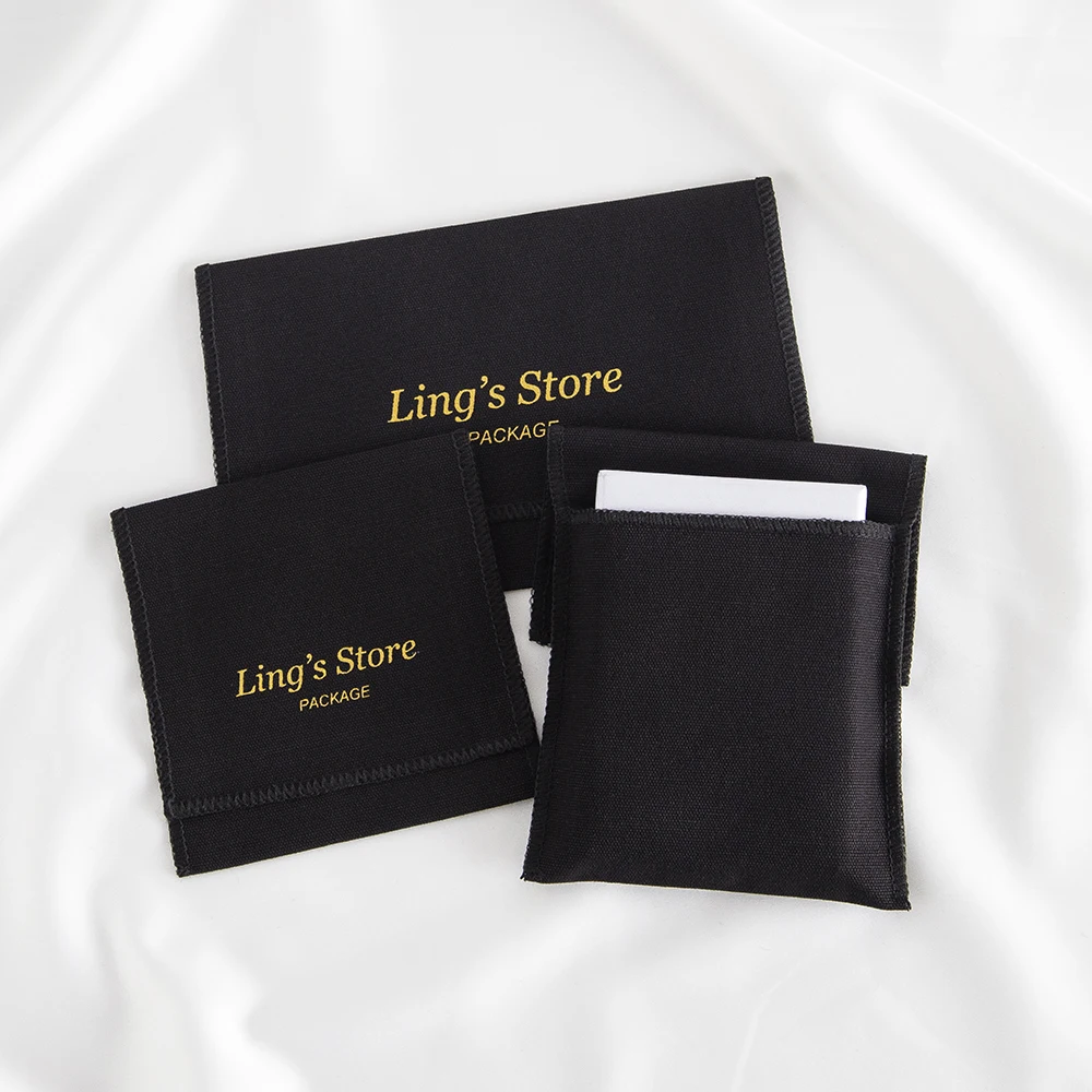 Personalized Logo Jewelry Thick Cotton Envelope Flap Bag For Cosmetic Tableware Book Travel Cloth Sock Shoe Phone Case Organizer