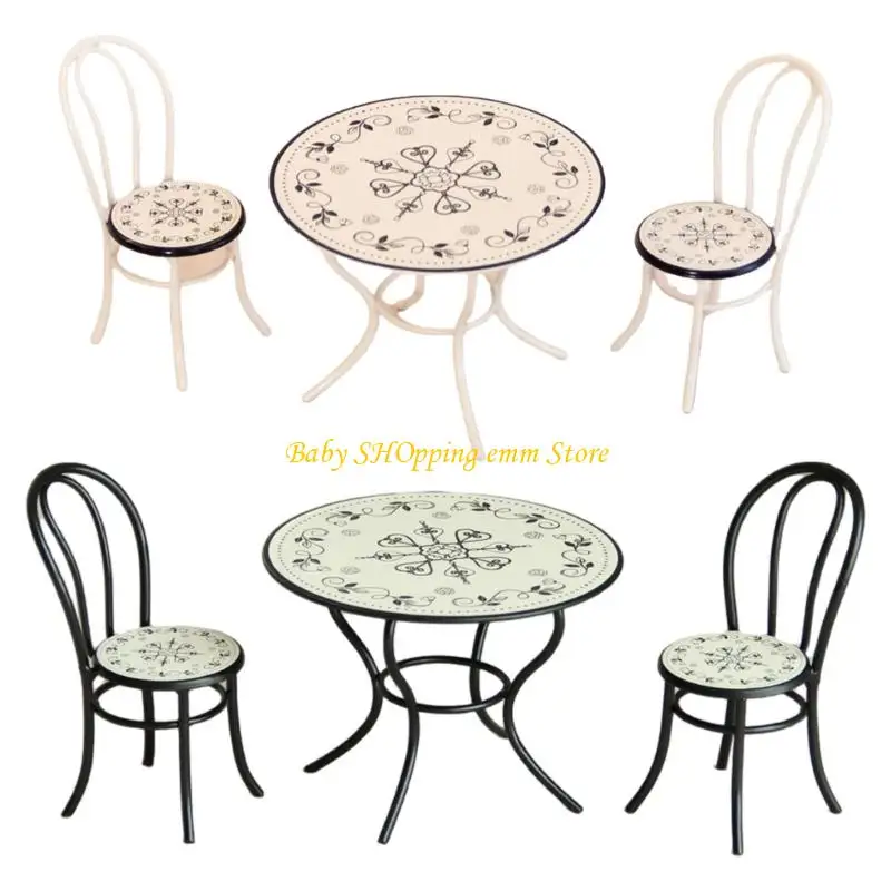 

23GD Dollhouses Dining Table Chair Model Garden Supplies Home Scene Furniture