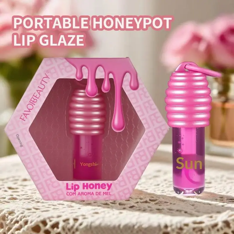 Mel Lip Glaze Hidratante de longa duração Óleo labial Melhorando a tez Reduzindo linhas labiais Batom espelhado portátil