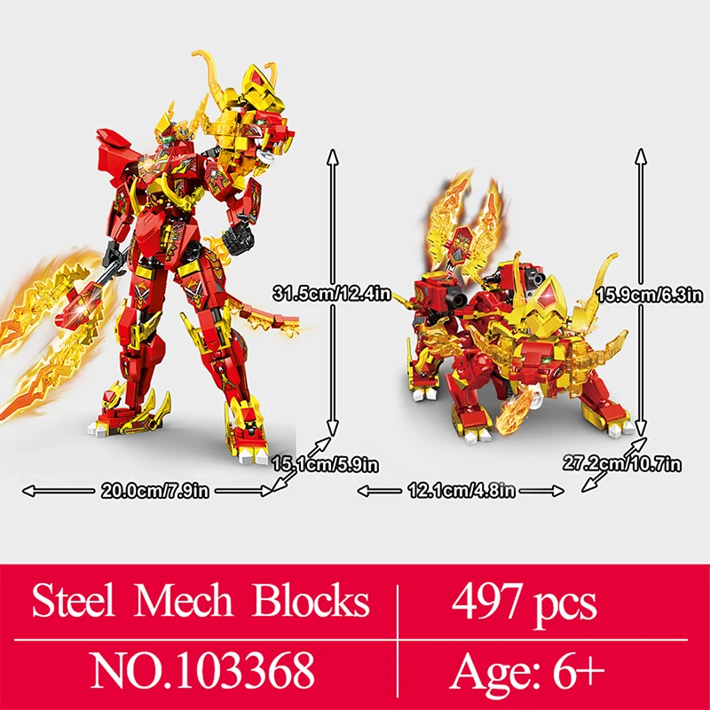 497pcs Creative Transform Robots Building Blocks Toys For Boys Beast Mecha Robots Model Mini Bricks Kids Birthday Gifts