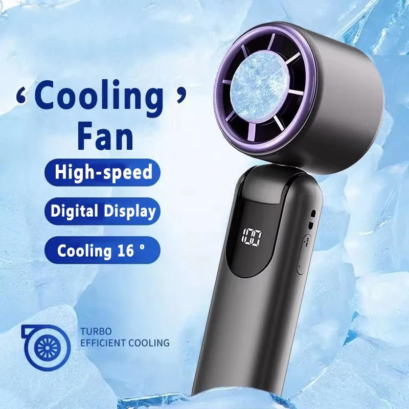 

Портативный высокоскоростной вентилятор Xiaomi Turbo Violent, портативный складной цифровой дисплей, пакет со льдом, охлаждение 16, ° Небольшой вентилятор с высокой мощностью ветра
