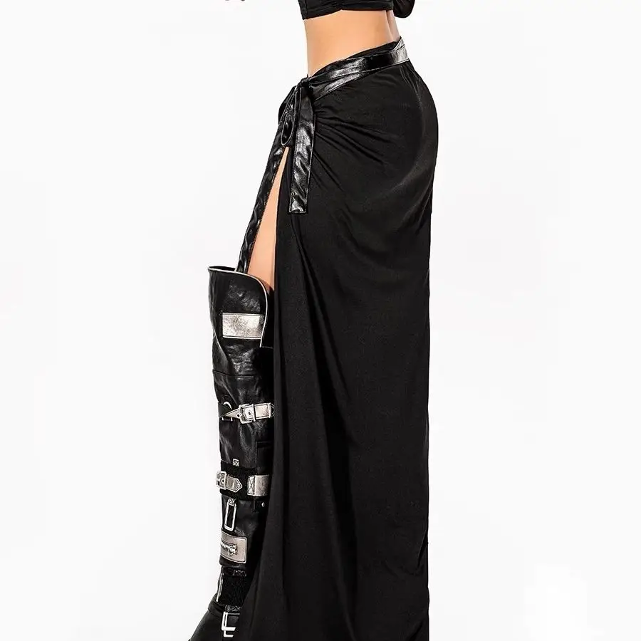 Strap Skirt Women's Design Irregular Hot Girl Sexy High Split Long