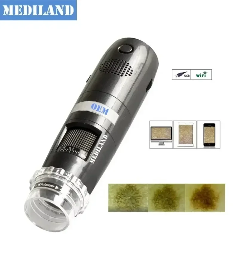 Hot Sale Digital Wifi Polarized Dermatoscope ML-403P USB microscope 8 LED to check skin/Hair Industrial and Agricultural use