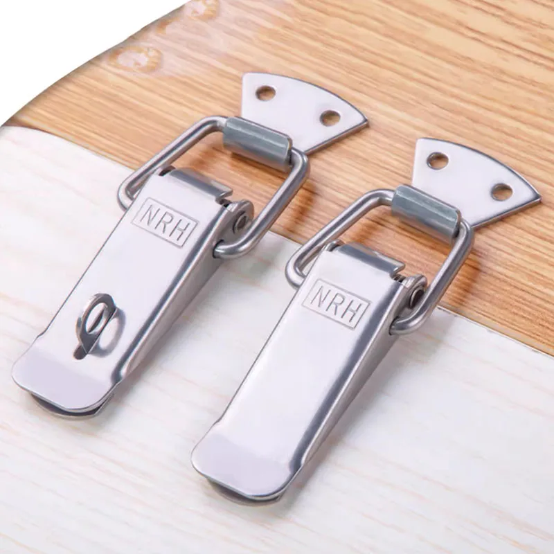 Stainless Steel Air Box Hasp Bag Part Cabinet Lock Wooden Case Buckle Toolbox Safety Latch Machinery Instrument Equipment Part