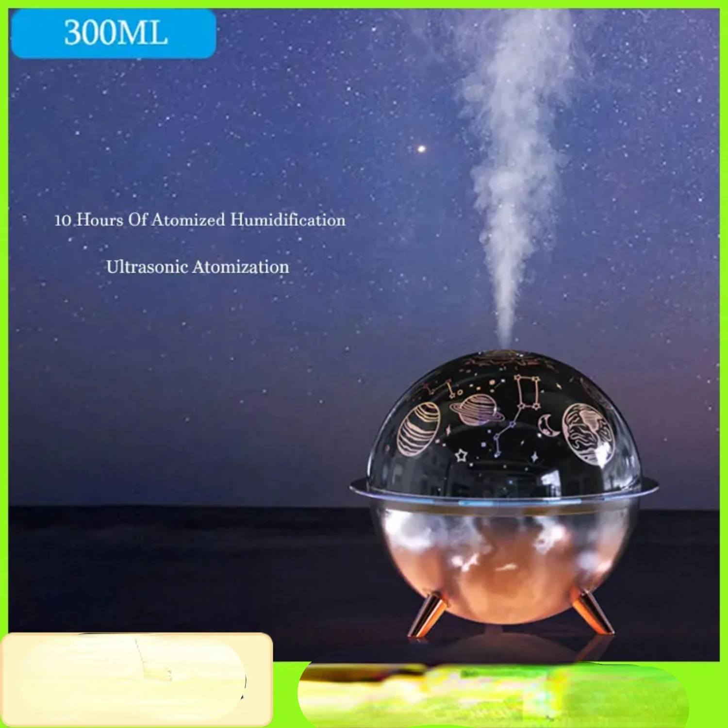 

300ML Starry Sky Projector Lamp Humidifier USB Mini Office Desktop Air Conditioning Room Bedroom Air Humidifiers Diffuser