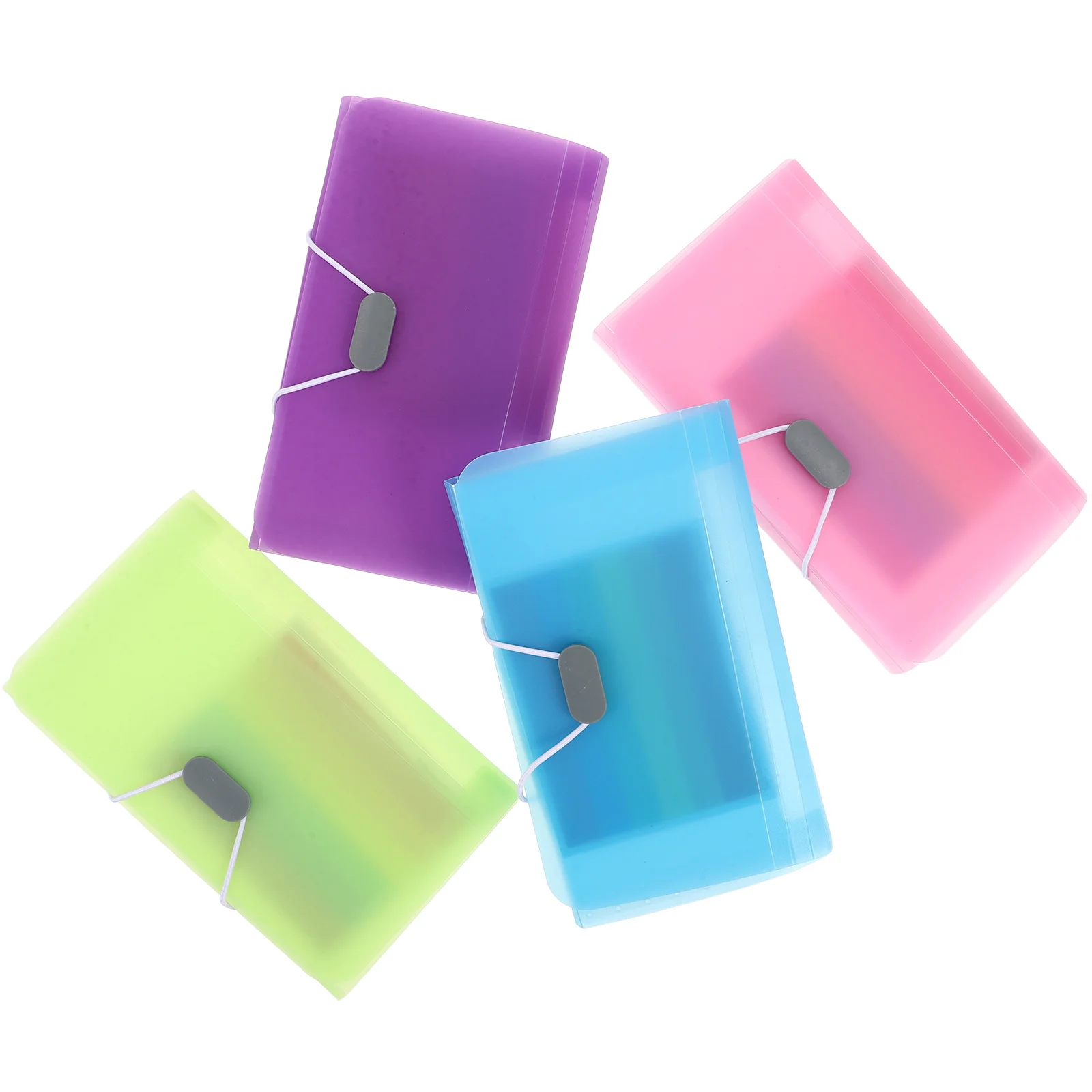 Borsa per documenti multistrato da 4 pezzi Materiale PP Sistema di archiviazione portatile Uso per ufficio domestico Porta valuta A6 per banconote Organizzatore di ricevute