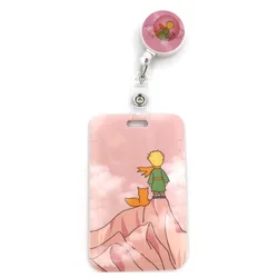 Little Prince Pink portacarte con cordino creativo studente appeso al collo cordino per telefono distintivo accessori per porta carte di accesso alla metropolitana