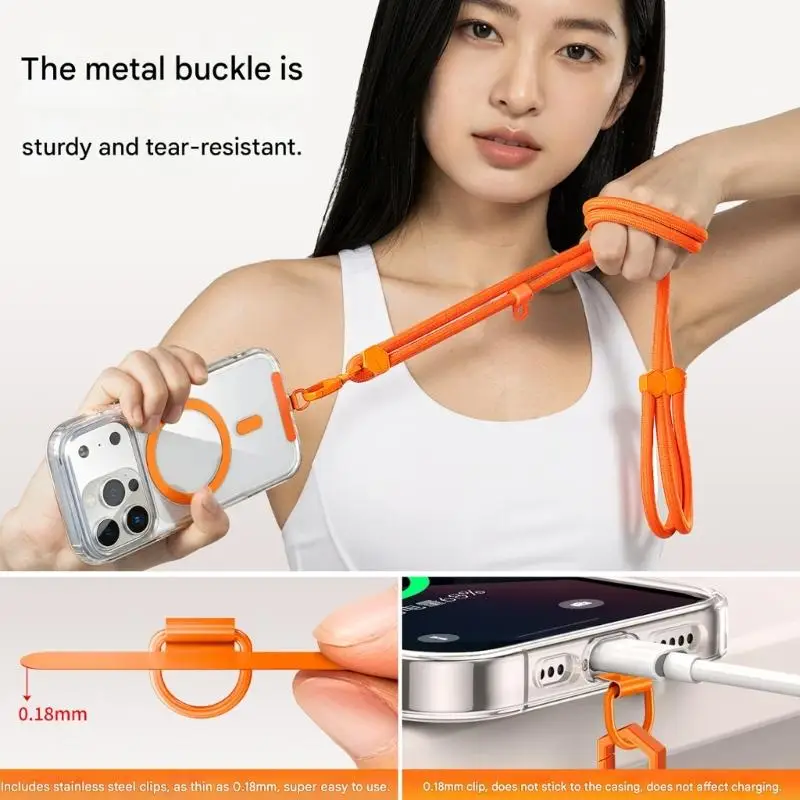 

Practical Phone Strap Holder Lanyard Cord with Quick Release Clip Adjustable Length for Smartphones and Accessories 896C
