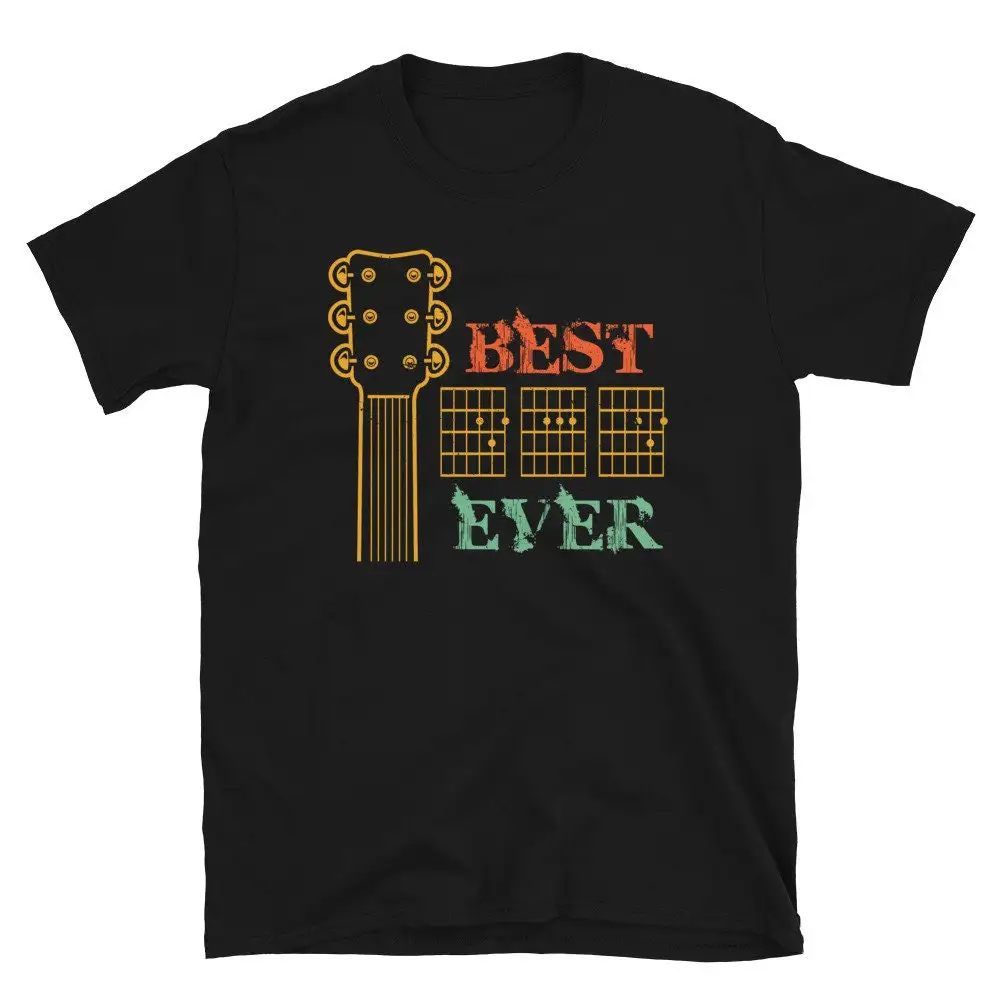 Best Dad Ever Guitar T Shirt Fathers Day Guitarist BassisT Bass Player Chords Picks