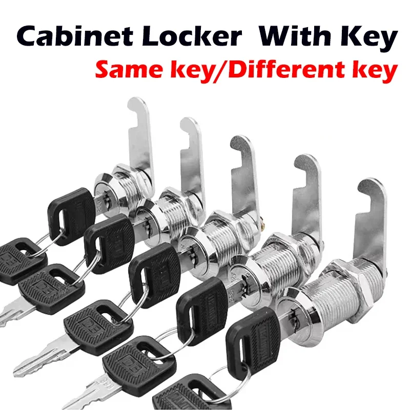 5/20 Sets Metal Cylinder Cam Lock with Keys, 16mm/20mm/25mm/30mm Security Lock for Cabinet, Locker, Mailbox & Drawer