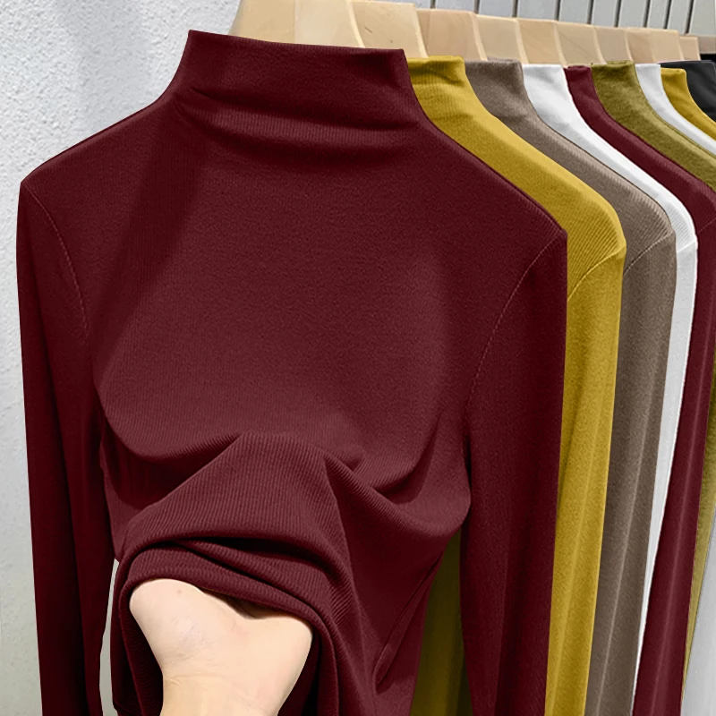 プラスサイズ ロング丈 レディース Tシャツ 春秋 シンプルデザイン ベースシャツ 女性ファッション 通勤 スリムフィット 無地