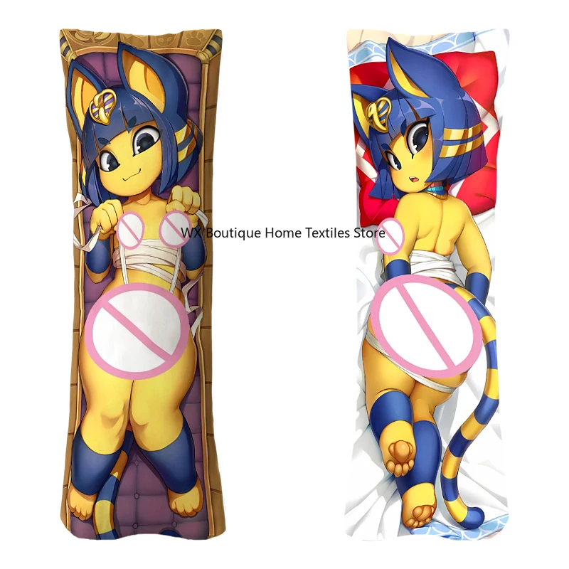 

Аниме Dakimakura Ankha Furry Orcus пушистая наволочка с двусторонним принтом, обнимающая тело, декоративная наволочка, чехол