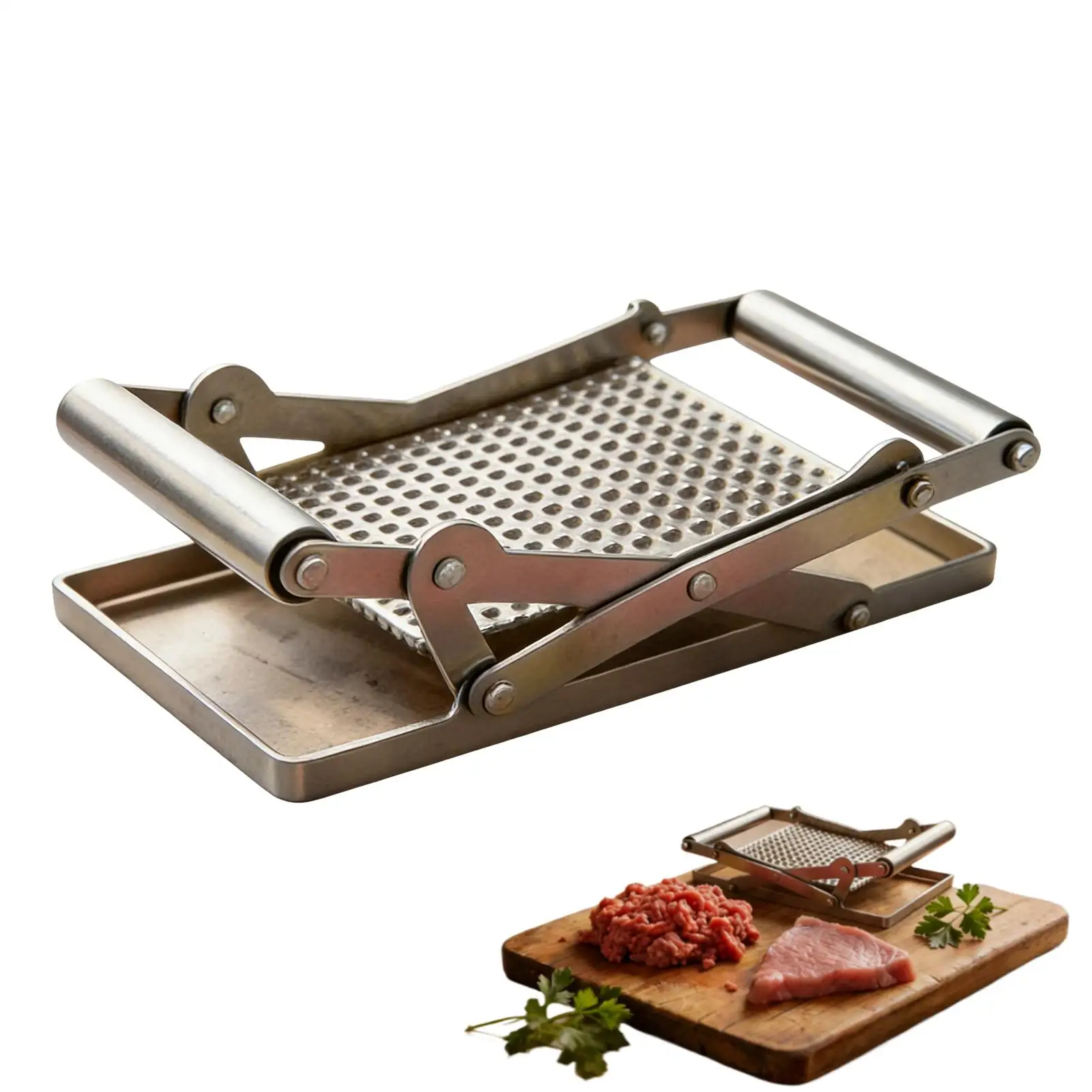 Manual Meat Tenderizer & Cuber Press Stainless Steel Manual Meat Slicer Handheld Meat Press Tool For Chicken Beef Pork Steaks