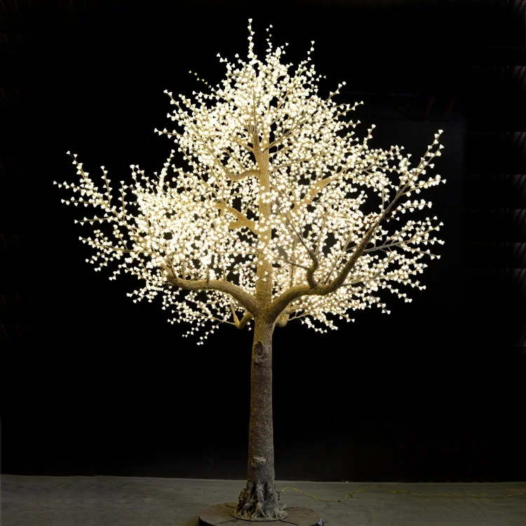 Wholesale Outdoor Garden Wedding Street Luminous Ornaments Artificial 16ft Warm White Illuminated Acrylic Led Cherry Tree Light