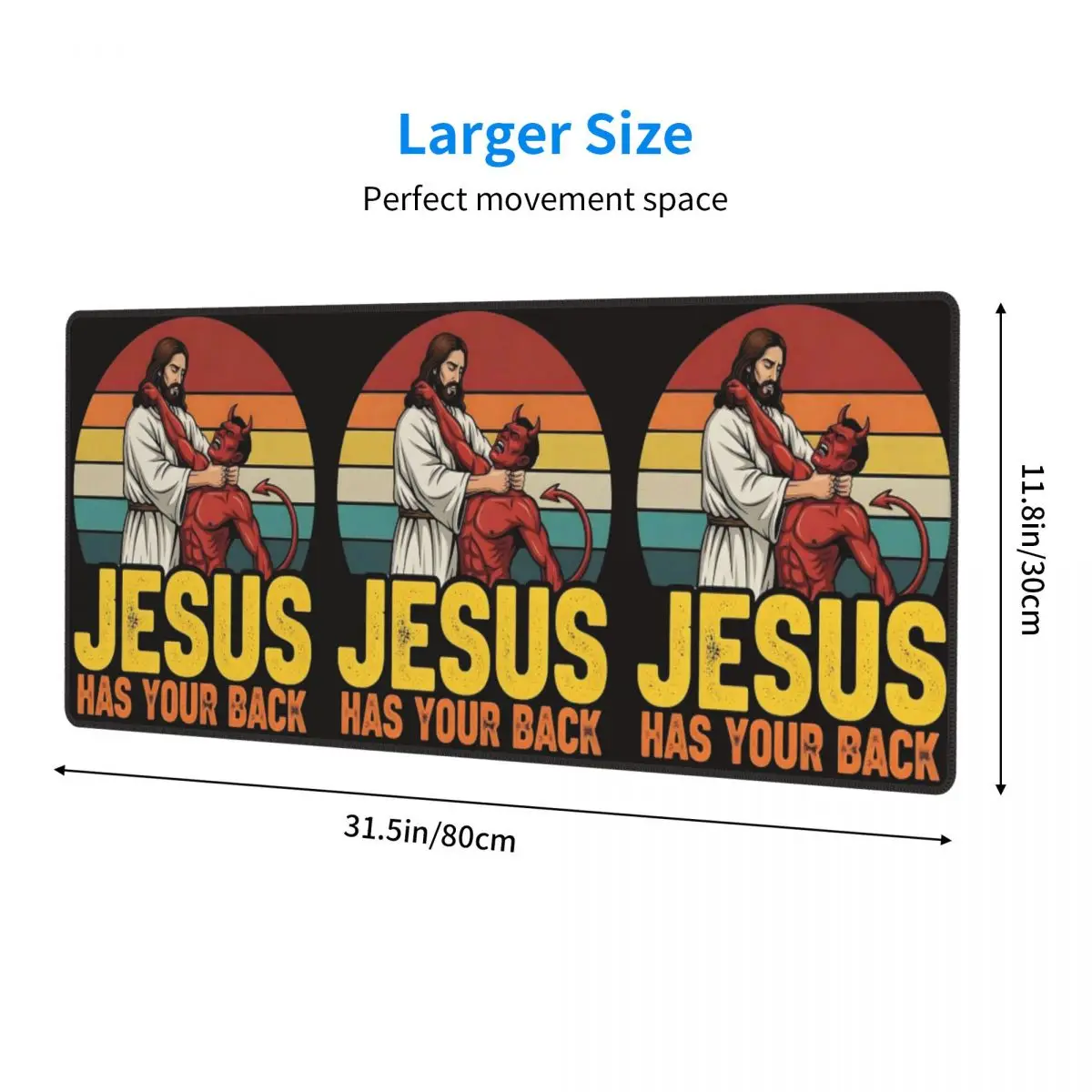 Large Mouse Pad Jesus Has Your Back Jiu Jitsu Christian Gamer PC Laptop Mats Keyboard Carpet Computer Gaming Desk Mat