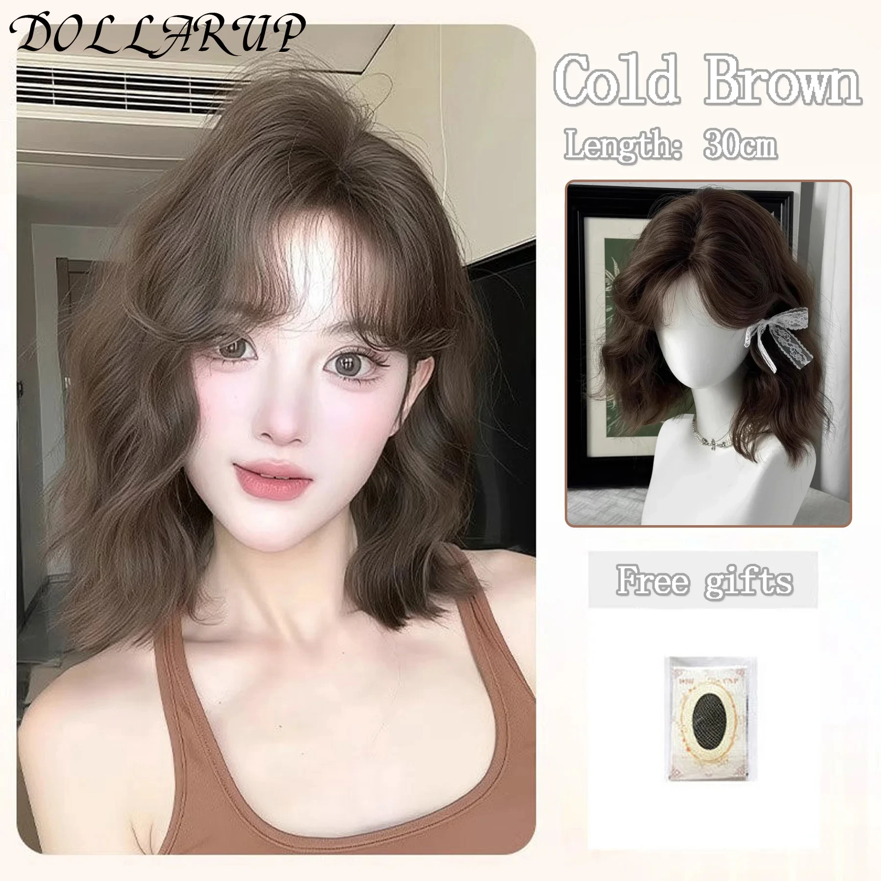 JKL شعر مستعار أسود قصير مجعد للنساء جودة عالية الاصطناعية الطبيعية موجة كبيرة أزياء السيدات شعر مستعار #2