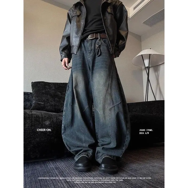 

American Y2K 2025 New Spring Baggy Wide Leg Black Jeans Overszied Men Street Casual Denim Pants Couple Jeans Vintage Streetwear