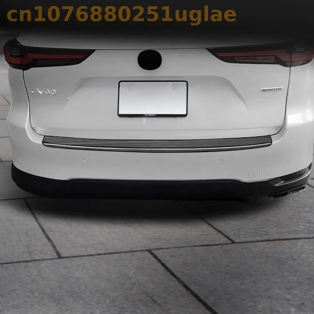 Car stickers For 2022 Mazda CX-60 Stainless Steel Rear Trunk Bumper Protector Rear Scuff Plate Rear Door Sill Car Accessories