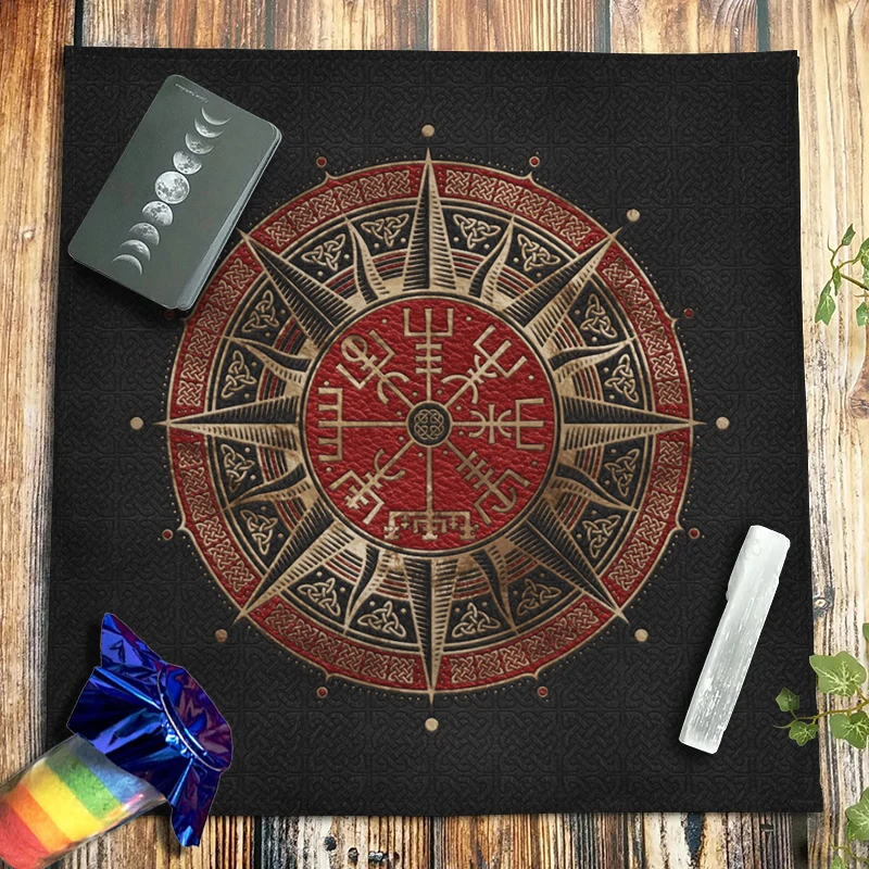 Viking Compass Tarot Tablecloth Celtic Knots Altar Cloth Spiritual Rune Pagan Divination Witchcraft Astrology Oracle Card Pads