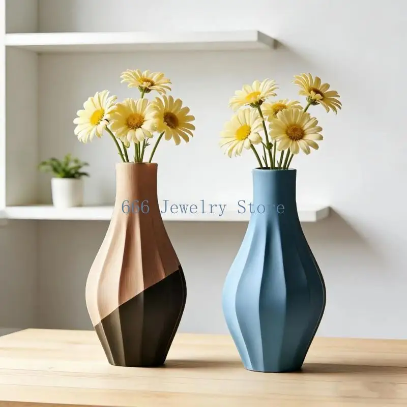 F2TD Sturdy Silicone Vase Molds Stylish for Resin Epoxy Plaster Craft Making