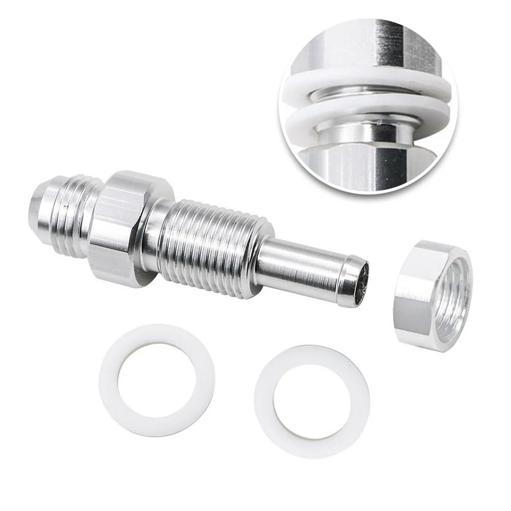 6AN Male Fuel Tank Fitting Set Silver Replacement 5/16 Hose Barb Accessories Auto Modified Flare Bulkhead To High Quality