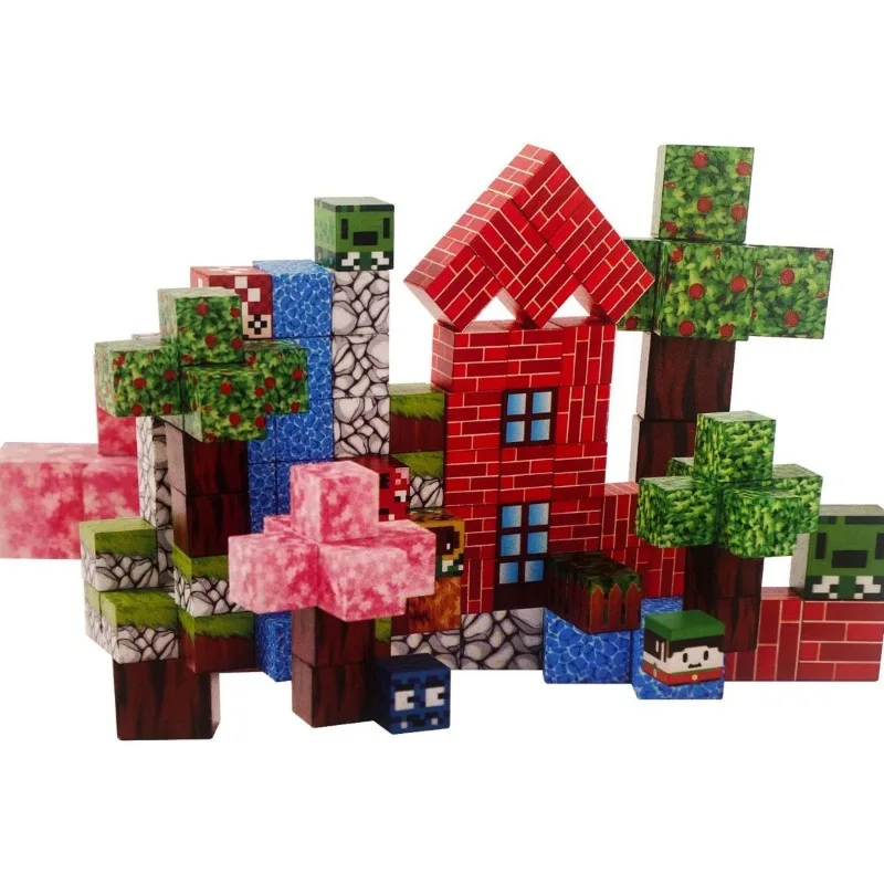 Magnetic Building Block Magnet Cube Mine World Set for Boy Girl Kid Age 3+ DIY Model Children STEM Sensory Toy Christmas Gift