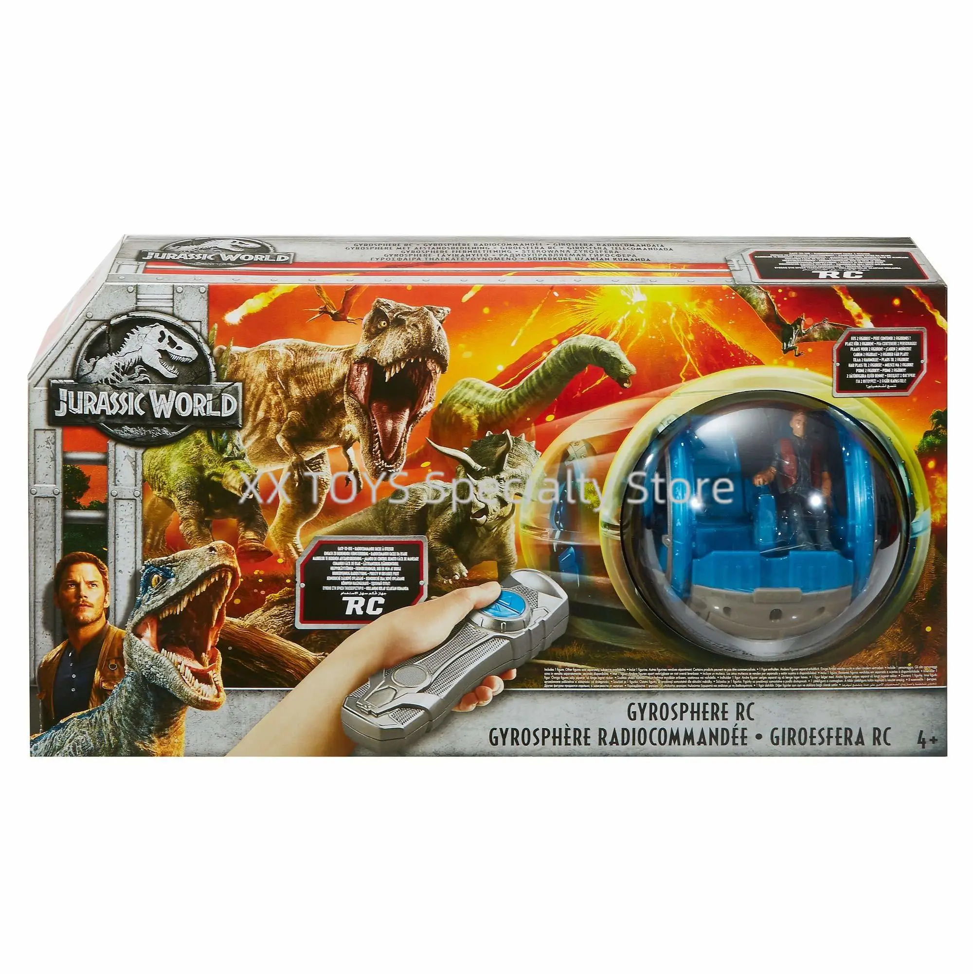 

Jurassic World RC VEHICLE Gyrosphere RC Fits 2 Figures with Remote Control Toy Set Birthday Gifts Collectible
