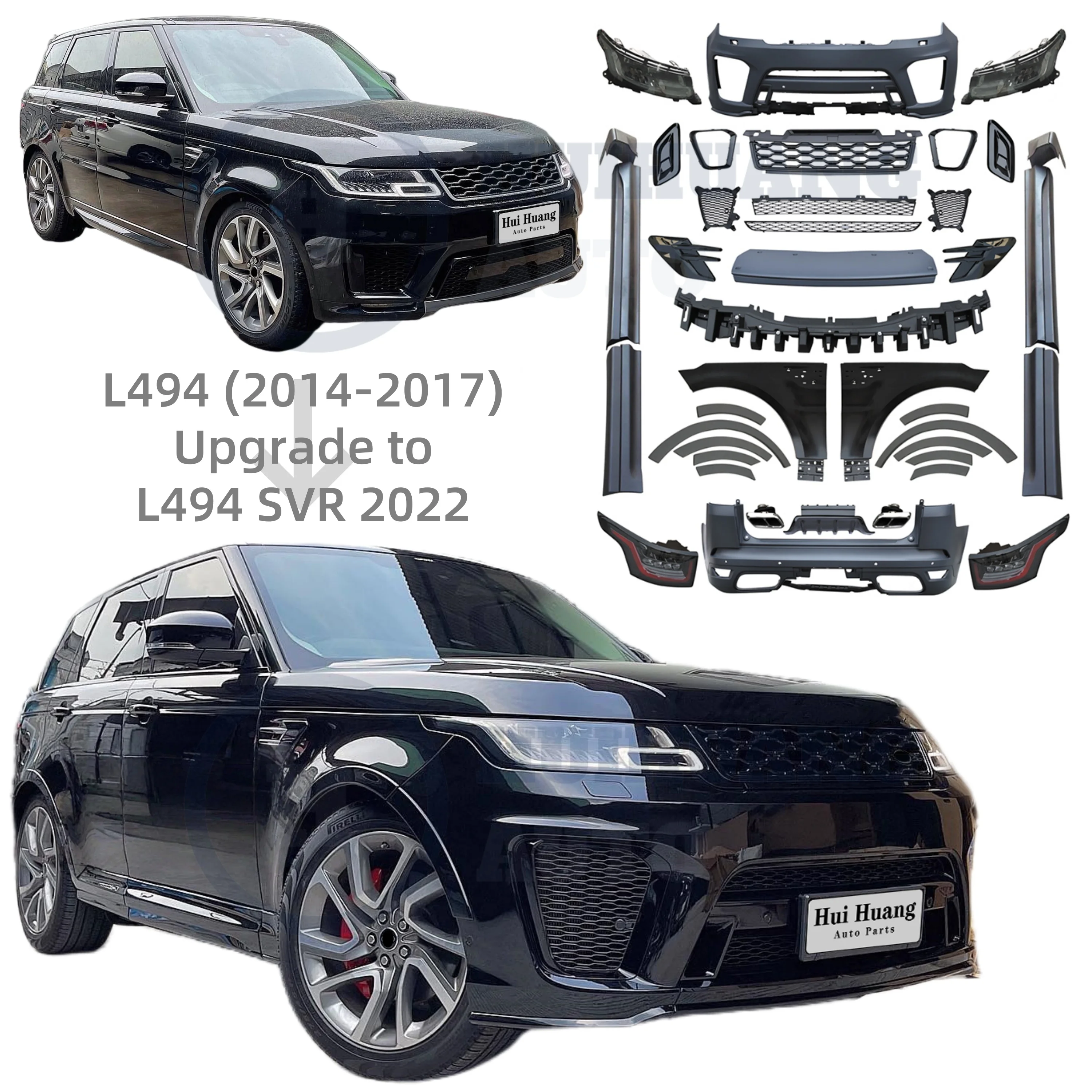 

2022 SVR Style Body Kit Include Front Rear Bumper Fender Headlight Taillight for Range Rover Sport L494 2014-2017