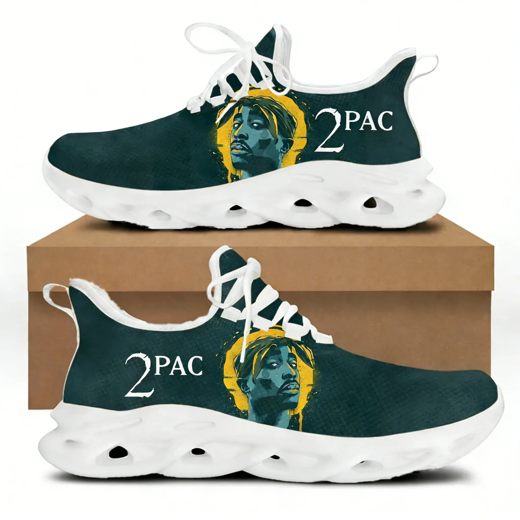 2Pac Tupac All Eyez on Me Sports Sneakers Mans Womans Running Shoes Sneaker Lace Up Mesh Footwear Tailor made Shoe White