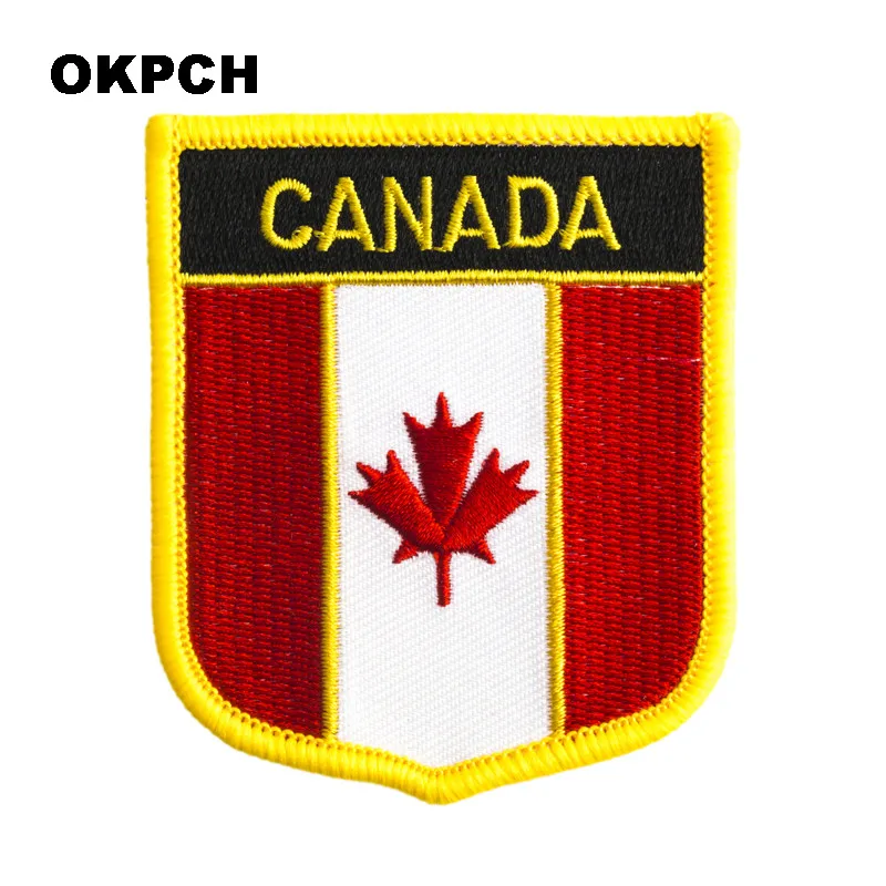 Djibouti Kyrgyzstan Guinea Canada Ghana Cambodia Czech Rep. Cameroon Kenya Latvia Flag Shield Shape Iron on Embroidery Patches