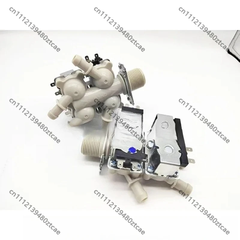 DC12V 4 Ports Water Inlet Solenoid Valve Washing Machine Water Feed Valve, Universal Drum Washer Repair Replacement Accessories