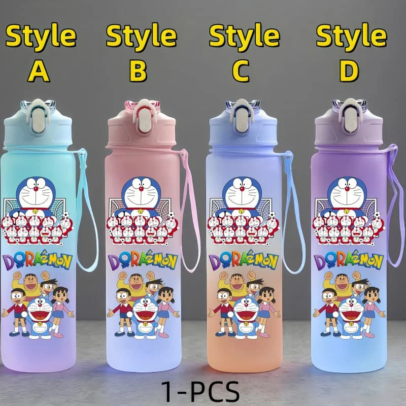 كوب ماء لشخصية Doraemon Anime بسعة كبيرة في الهواء الطلق، زجاجة شرب بحبل محمولة للأولاد والبنات، غلاية شرب هدية #2