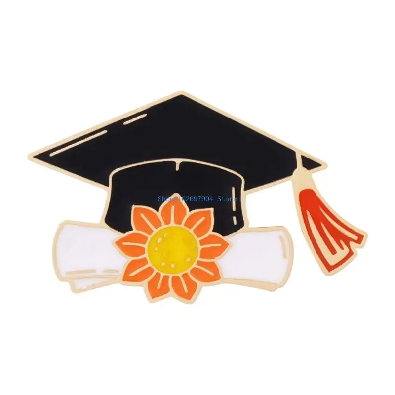 N7YF Elegant Graduation Cap Alloy Brooch With Chinese Styles Detail For Gown Decoration And Daily Wear