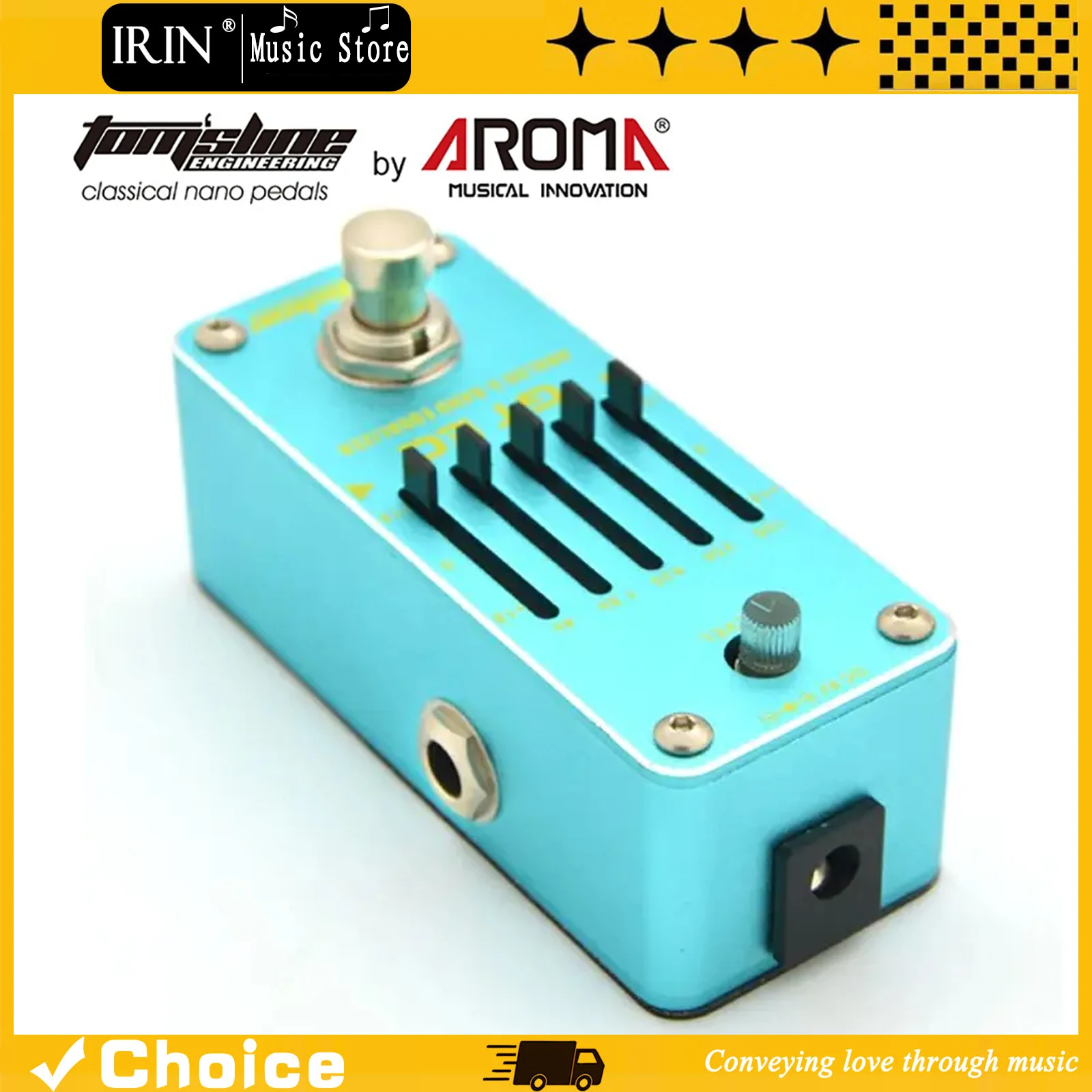 

AROMA GT EQ Electric Guitar Effects Pedal Analog 5-Band Equalizer True Bypass Aluminum Alloy Housing Guitar Parts Nifty