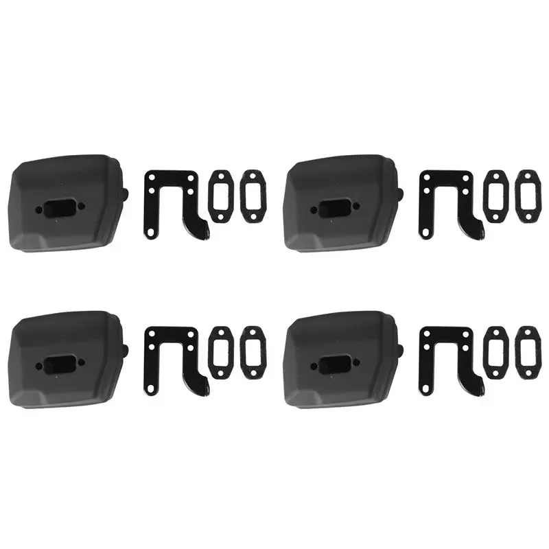 Top Sale 4X Chainsaw Exhaust Muffler With Support Gasket Plate For 61 66 162 266 268 272 Chainsaws 503476901 503406402