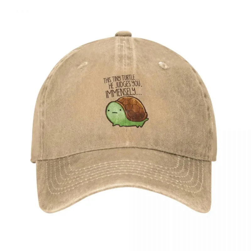 This Turtle Washed Baseball Cap He Judges You Fashion Hip Hop Hats Spring Men Women Outdoor Custom Baseball Caps