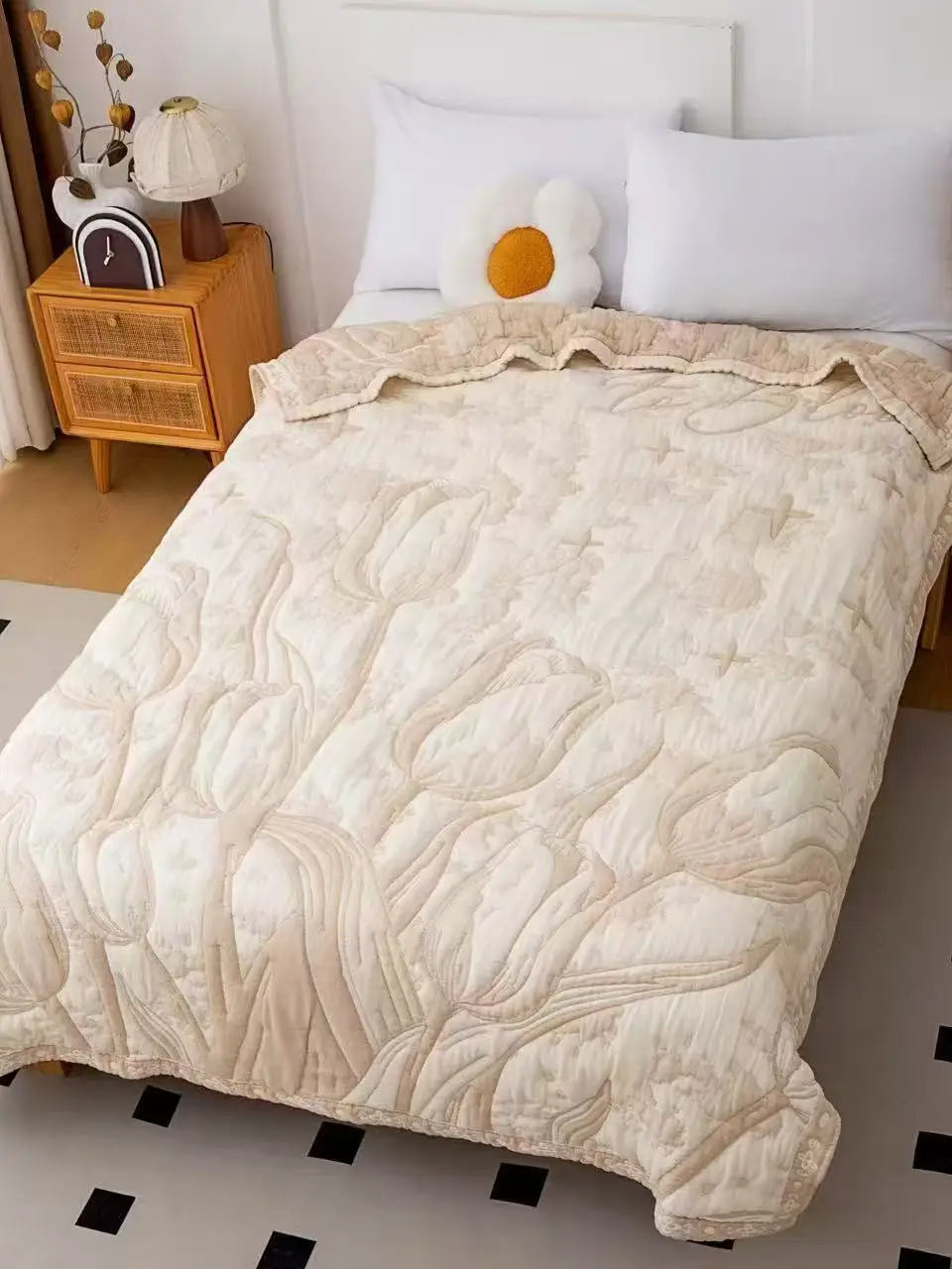 High-Quality Linen Thickened Pouf Blanket Han Flax A-Class Single Four Seasons Covering Quilt High Warmth Performance Winter