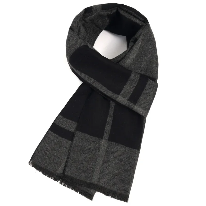 Fashion Business Classic Men Scarf Winter Autumn Simple Soft Thermal Mufller Female Imitation Cashmere Versatile Plaid Shawl