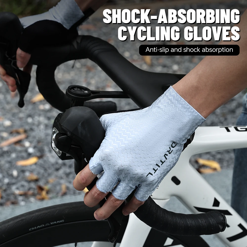 Sommer-Fahrradhandschuhe Atmungsaktive Herren-Fahrradhandschuhe Mountainbike- & Rennrad-Anti-Rutsch-Halbfinger-Fahrradhandschuhe
