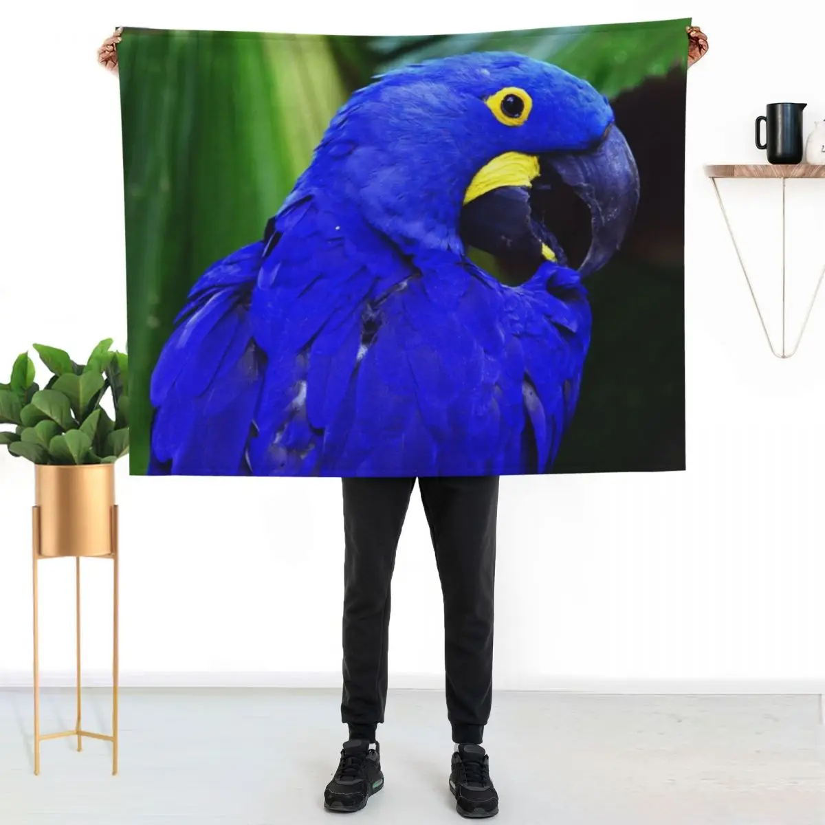 Elegant Hyacinth Macaw Art Photo Throw Blanket Luxury Thicken blankets and throws Beautifuls heavy to sleep Nap Blankets