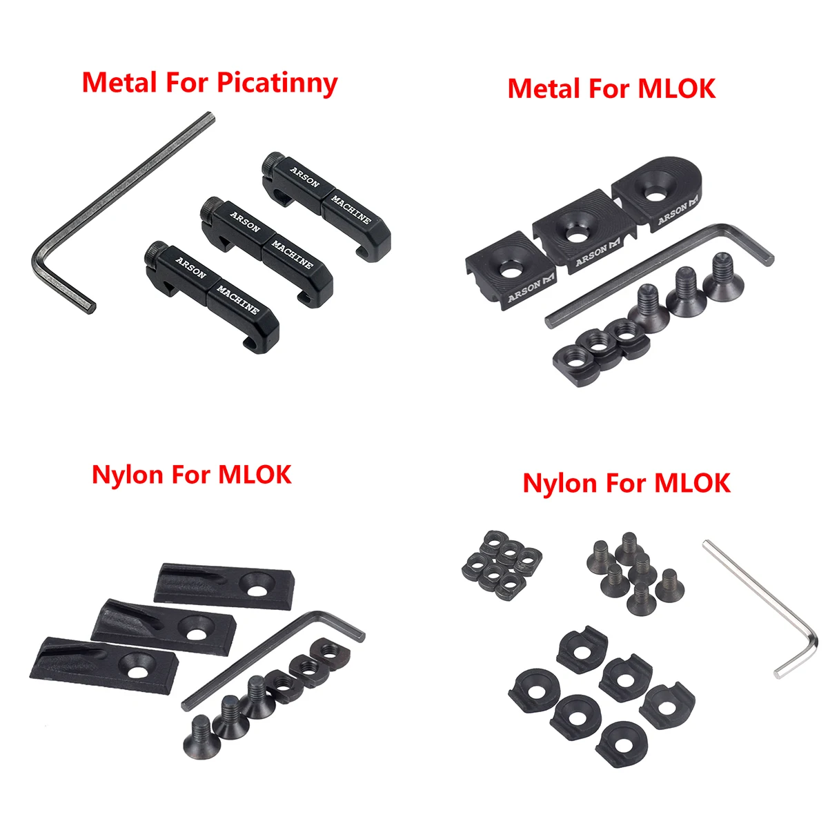Arson Machine 3pcs/Set Wire Guide System Cable Management Rail Cover Picatinny Rail Handguard Wire Guide Tail Fixed Clip
