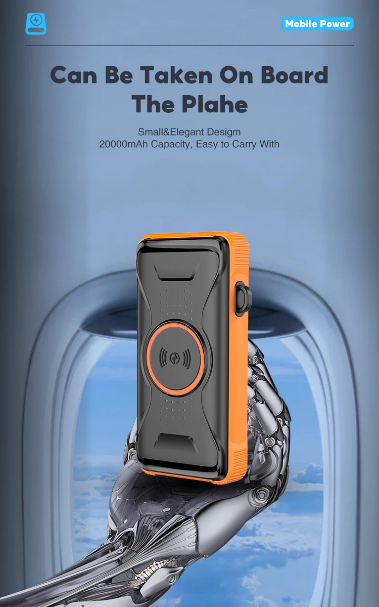 

KOSHARE HYD028 Fast Charging Wireless Charger Power Bank Awesome for outside activities such asCamping, hiking,