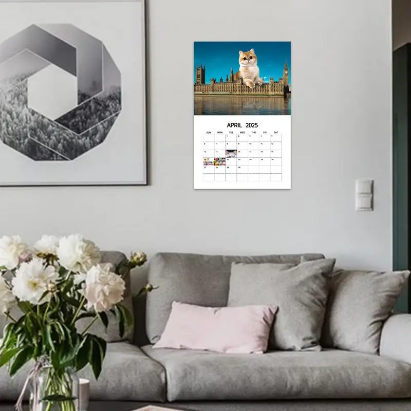 12 Month Cat Calendar 2025 Fun Urban Big Cat Wall Calendar 12 Month Hangings Cats Rule The Earth Family Planner Vertical Monthly