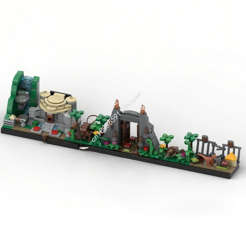 443 قطعة MOC الحديقة الجوراسية أفق العمارة نموذج ألعاب البناء كتل البناء لتقوم بها بنفسك هدايا عيد الميلاد الإبداعية فكرة الطوب #1