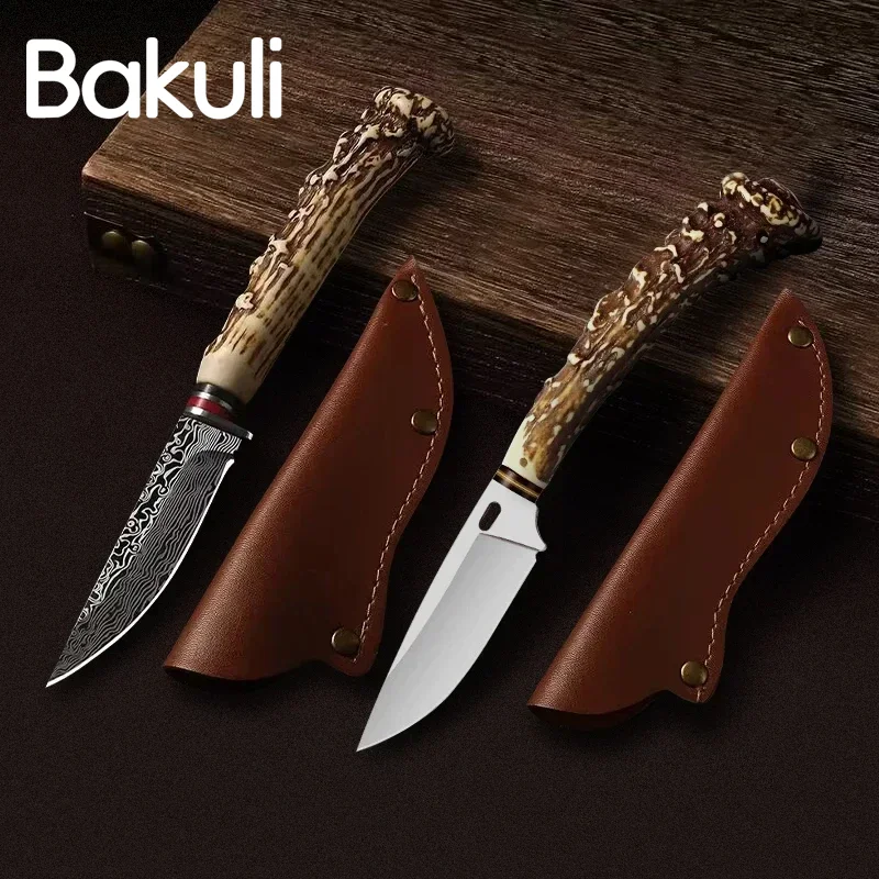 Outdoor geschmiedetes Edelstahl Multifunktion messer Mini scharfes Schnitz messer mit gepolsterten Küchen handwerkzeugen