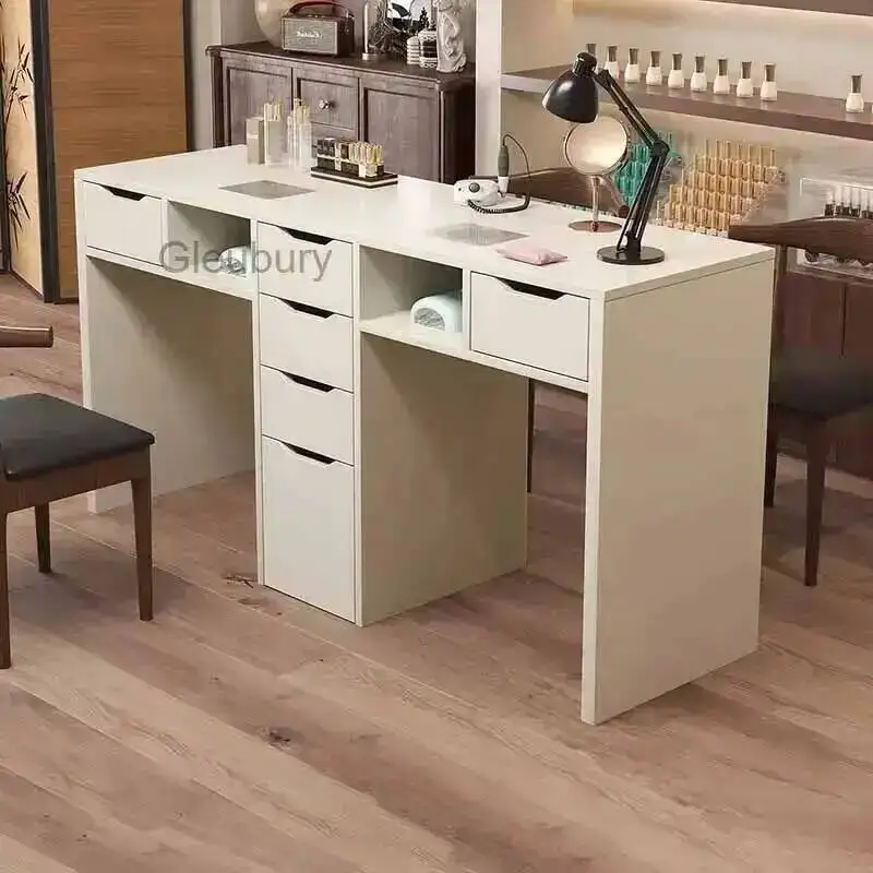 Storage Nail Desk Multifunction Professional Retro European Elegant Nail Table Classic Trendy Table Manucure Salon Furniture