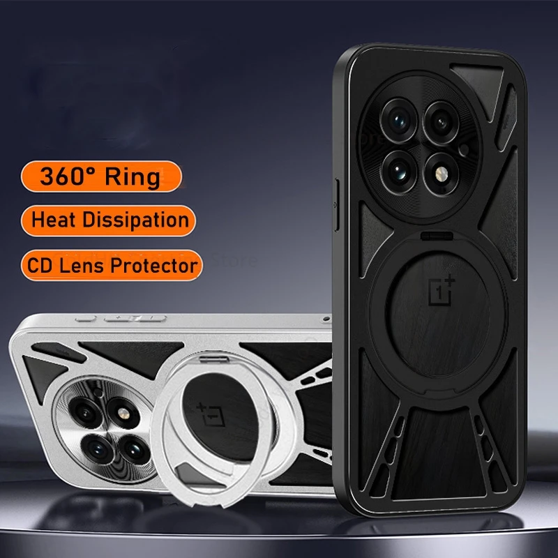 Heavy Duty Heat Dissipation Phone Cooling Case For OnePlus Ace 5 Pro Ace3 Magnetic Ring Kickstand Cover For One Plus 13 12 Funda